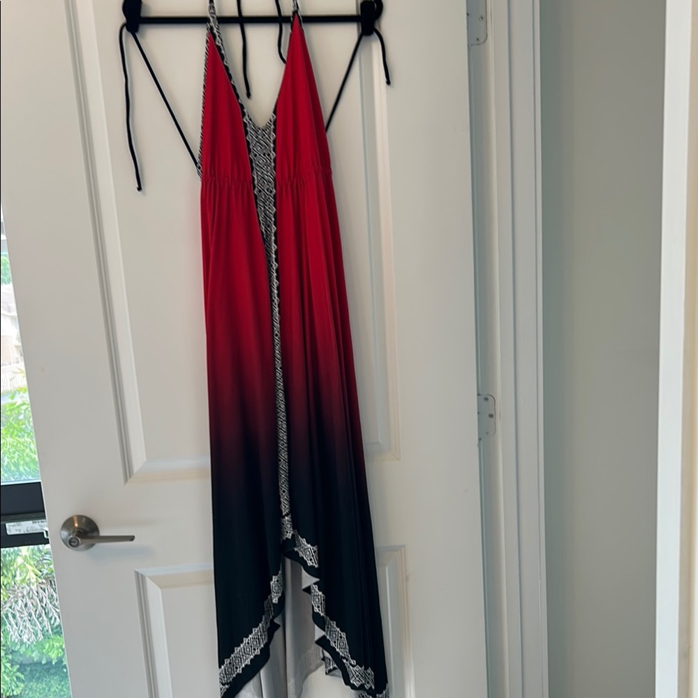 Red and Black Ombre Dress